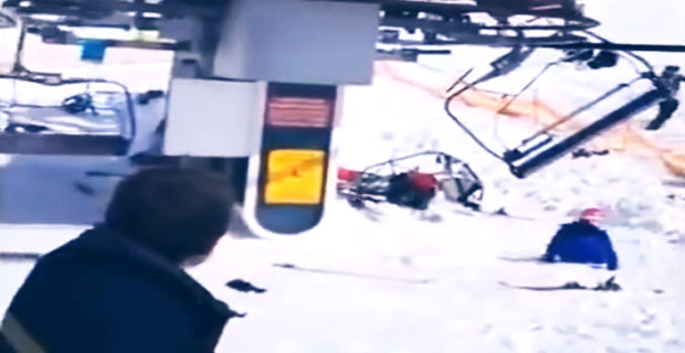 Awaria wyciągu narciarskiego - straszny rozgardiasz!